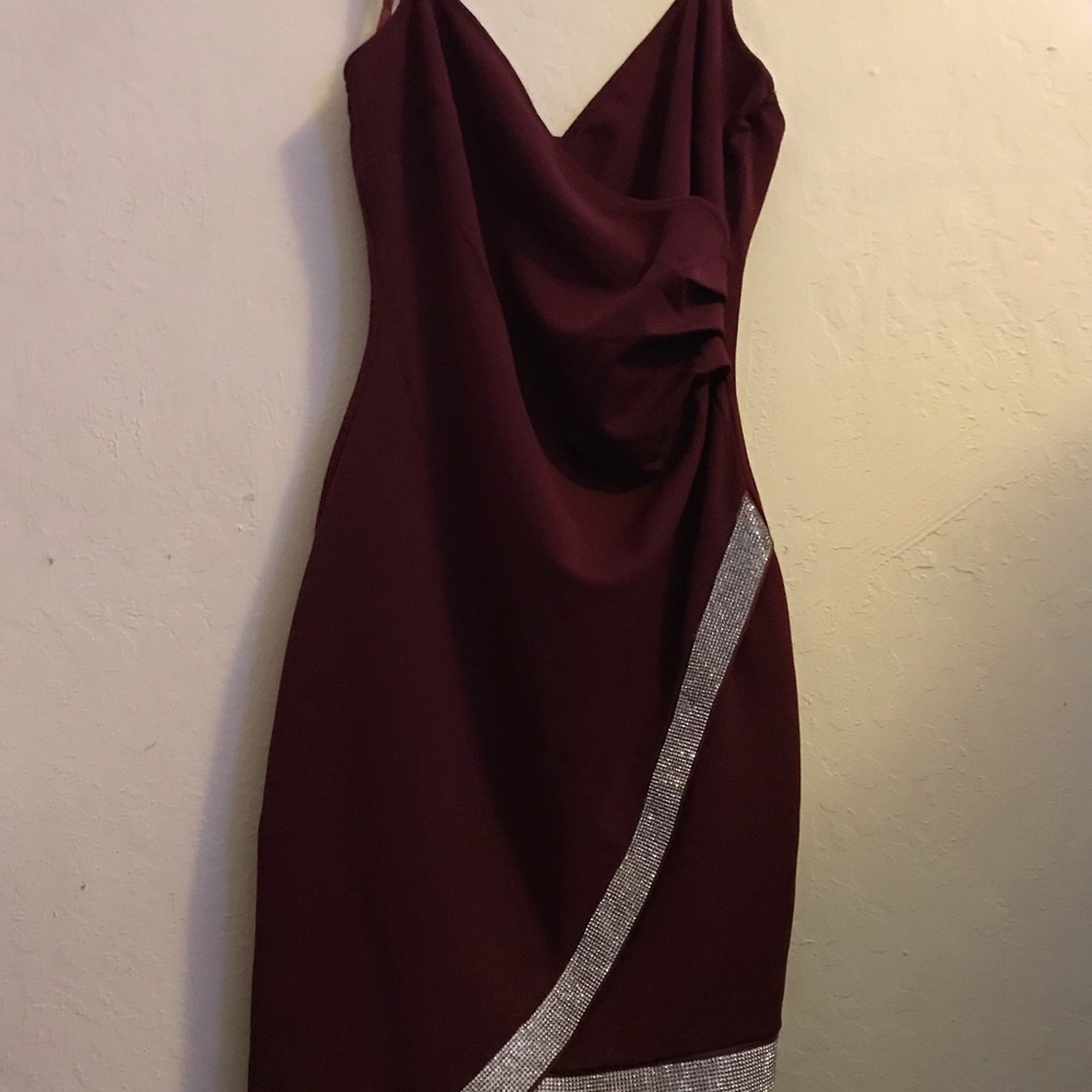 Wine Red Bodycon Bridal Dress
